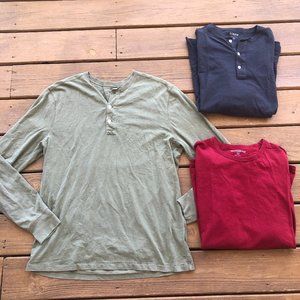 BUNDLE Men's Three J.Crew Long Sleeve Henley's